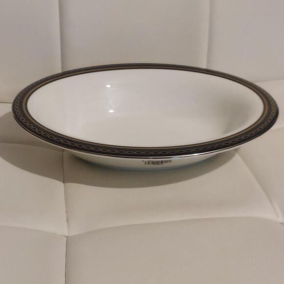 Wedgewood + Vera Wang With Love Noir Gold & Platinum 10" x 8" Serving Bowl w Tag - Picture 1 of 5